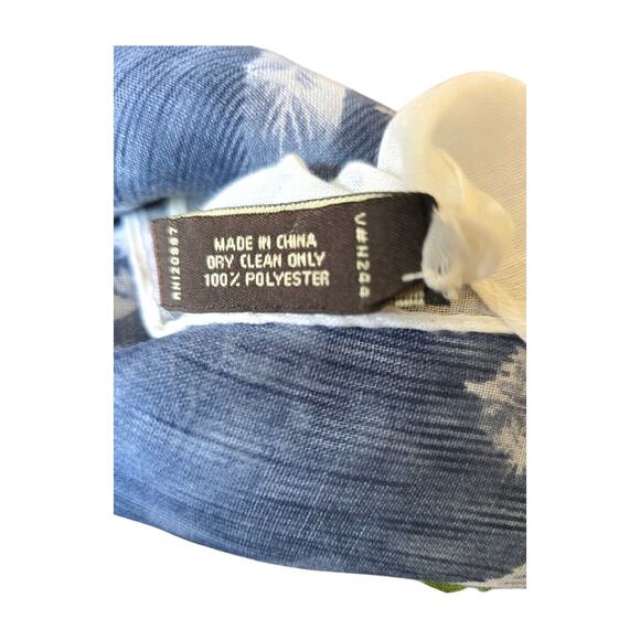 Vintage Eyeful Shawl Scarf Feather Motif Gray Blue White Pattern 70" X 34" - Picture 7 of 11